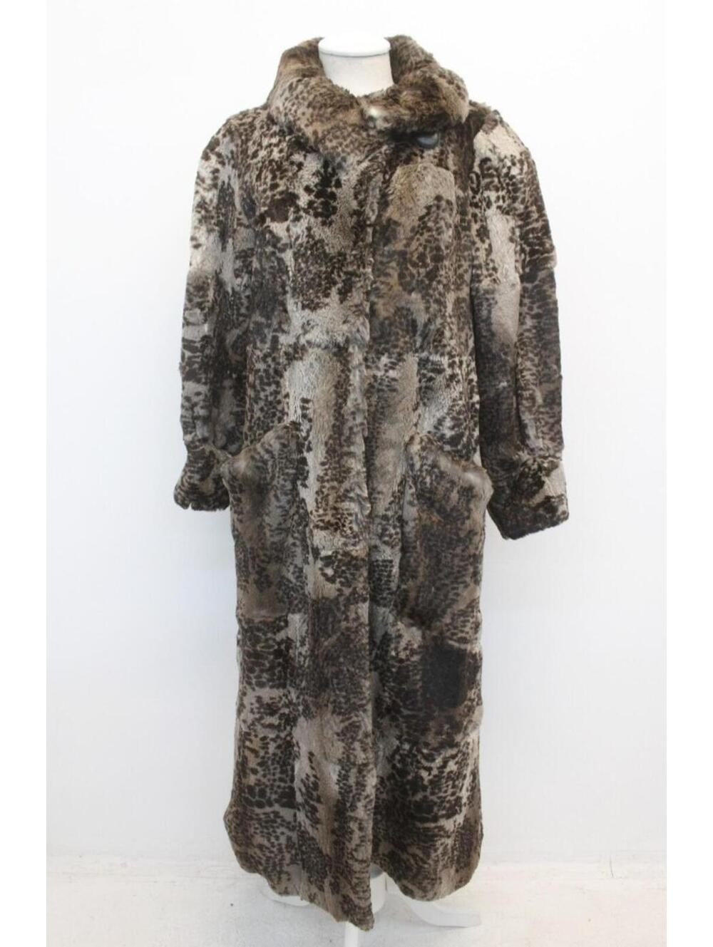 Scrap Item: Brown Gray Sheared Rabbit Fur Coat Jacket Size N/A